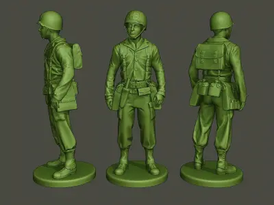 American Medic soldiers ww2 A8 Pack 3D print model