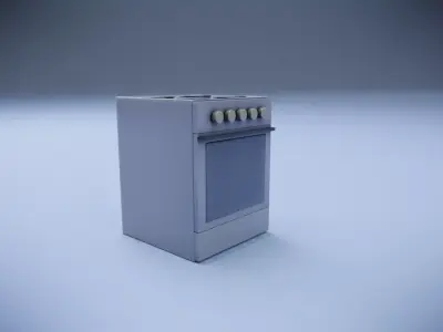 Gas stove Low-poly 3D model purchase