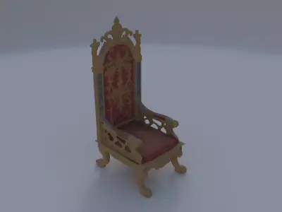 Gilded Throne Chair 3D model
