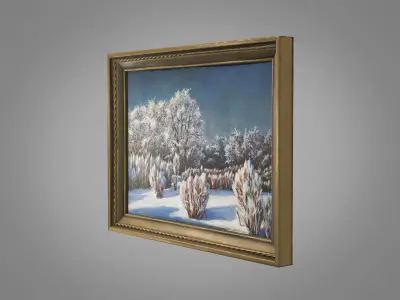 Winter Oil Painting 3D model Low-poly 3D model