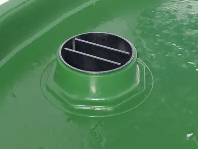 Steel Barrel - Green - Clean 3D model