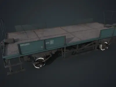 Railroad Platform Low-poly 3D model