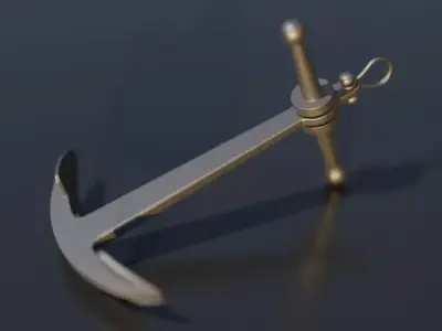 Classic Ship Anchor 3D Model 3D model