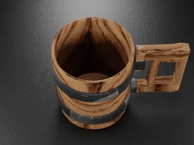 Wooden Mug 3D 3D model