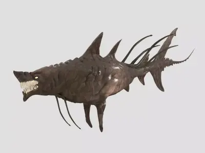 Leviathan Improved 3D Model Textured Sculpted and Rigged 3D model