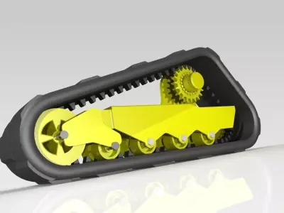 Tracks of a crane 3D model