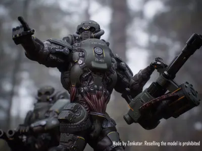 Realistic Heavy Armored Military Robot Unreal Engine Unity Low-poly 3D model
