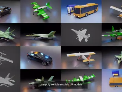 Low poly vehicle models 3D Model Collection
