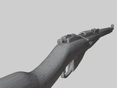Mosin Rifle Low-poly 3D model get