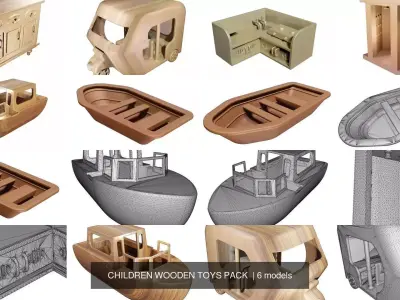 CHILDREN WOODEN TOYS PACK 
