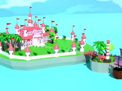 Sea Castle Environment 3D model