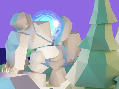 Cartoon League of Legion Blue Buff 3D model