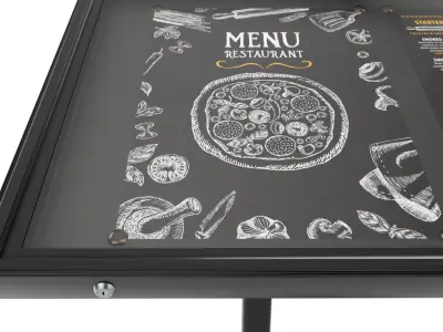 Outdoor menu poster board 4xA4 3D model