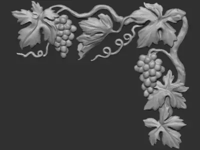 Bunch of grapes 5 RELIEF CARVED 3D print model purchase