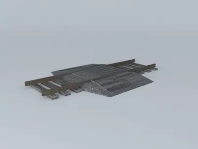 Eco Rail Track Walkover Old Wooden Split Sleepers Free 3D model