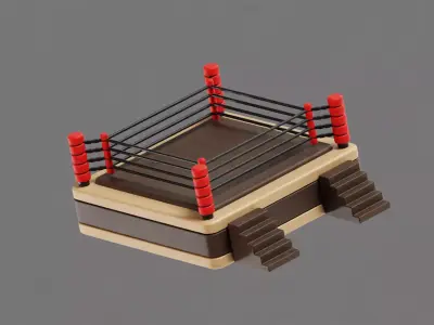 Boxing Ring Low-poly 3D model 3