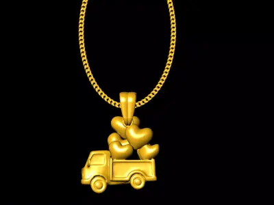 heart Truck pendant charms - one inch pendant 3D print model