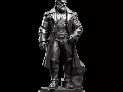 3D Model  Fantasy Military Commander Low-poly 3D model