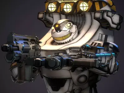 Robot Sci-fi Low-poly 3D model