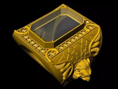 Men  lion ring 3dm file 3D print model