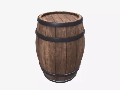 Wood Barrel Low-poly 3D model buy