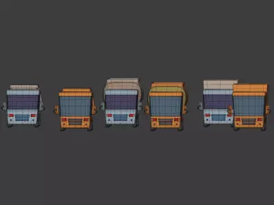 Vehicles pack Low-poly 3D model by Ocstard