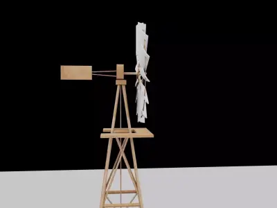 Wind water pump 3D model