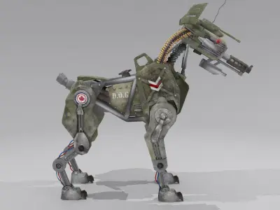DOG 51  Military Robot  Free low-poly 3D model