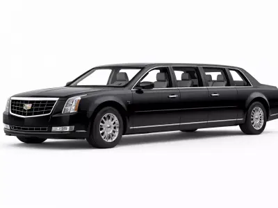 Cadillac Presidential Limousine Low Poly Luxury Limo Model Low-poly 3D model