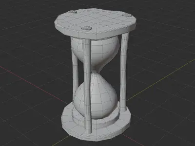 a sand clock Low-poly 3D model