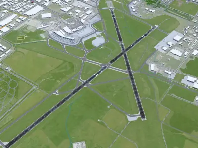 Winnipeg Airport 10km Low-poly 3D model