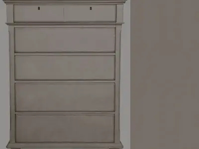 Newport 5-Drawer Antique Birch Master Chest  Low-poly 3D model