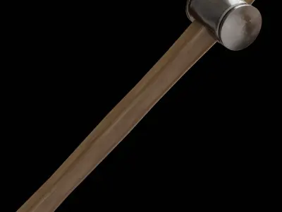 10 Black  White Hammers  Sledges Low Poly PBR Tool Pack Low-poly 3D model