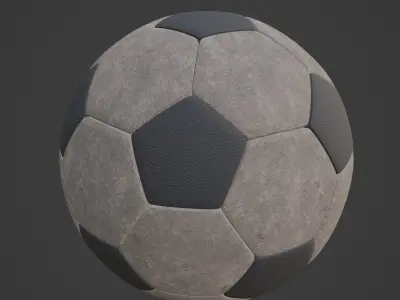 Old Leather Soccer Ball 02 3D model
