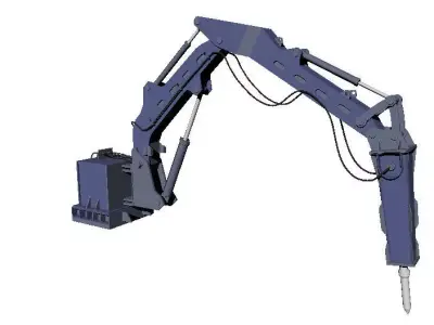 Hydraulic rock breaker arm 3D model
