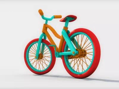 Cartoon bicycle 3D model
