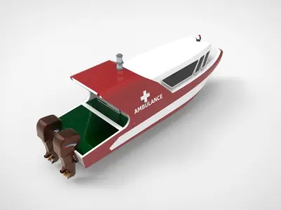 Ambulance Boat 3D model