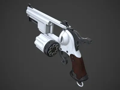 Game Ready Revolver Low-poly 3D model
