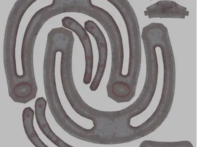 Houseshoe 3d model PBR horseshoe Low-poly 3D model purchase