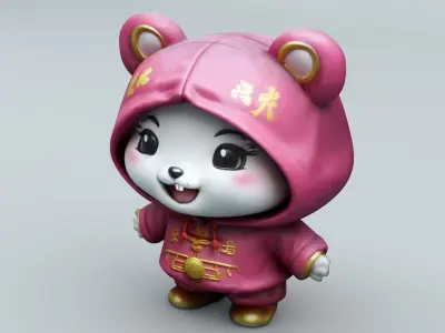 Kawaii Club Cute Mouse  3D model