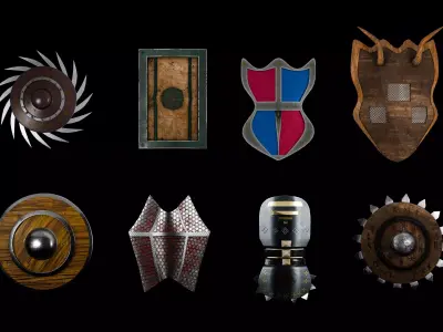 Shield Low-poly 3D model purchase