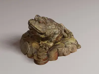 gold frog 3D print model