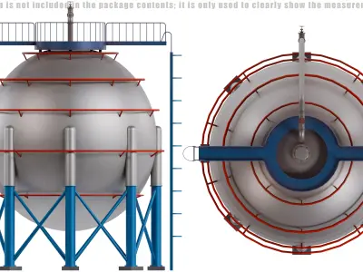 Industrial Oil Tank V1 Low-poly 3D model