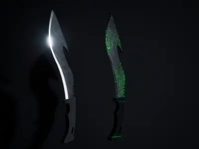 Knife Low-poly 3D model 6