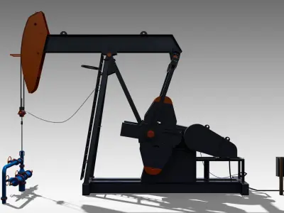Conventional Pumpjack 3D model
