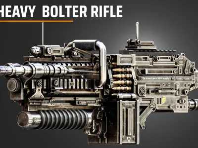 Heavy Bolter Rifle 3D model
