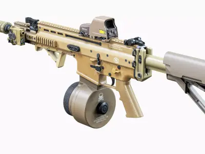 Modular tactical MK17 FN SCAR-H Low-poly 3D model