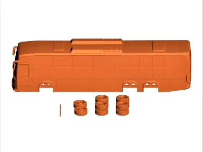 Multi axle bus 3D print model
