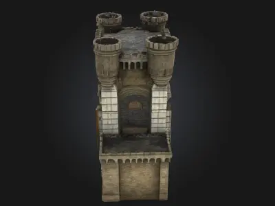 Castle Gate Fortress  Defend the Realm with Strength and Style 3D model