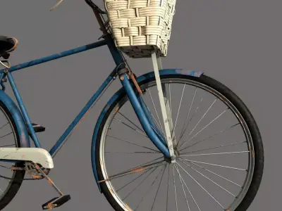 old rusted  bicycle 3D model